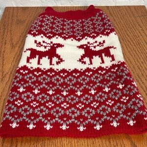 Telluride Clothing Company Knit Dog Sweater Fair Isle w/ Reindeer Medium